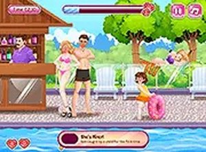 Poolside Romance: A Cute Timing Game